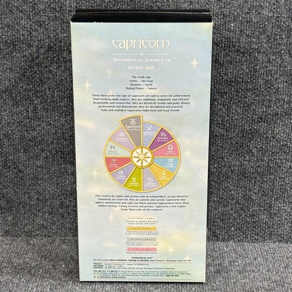 Barbie Collector Zodiac Capricorn Doll Pink Label 2004 In Box Horoscope Mattel - Picture 3 of 10